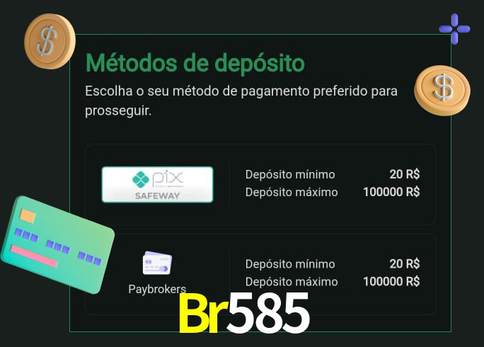 O cassino Br585 oferece uma grande variedade de métodos de pagamento